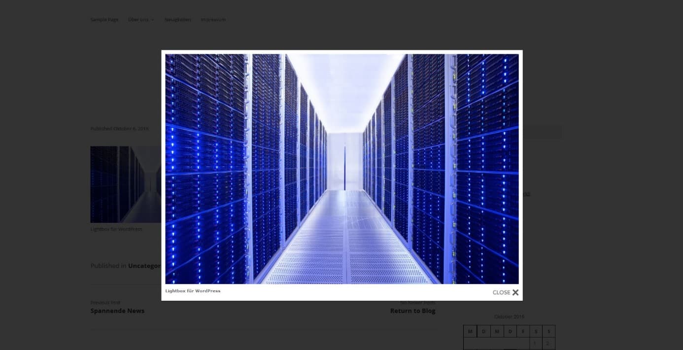 WordPress Lightbox-Plug-in im Einsatz