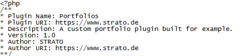 WordPress Plug-in-Development: Der Kopf eines PHP-Files für ein neues Plug-in