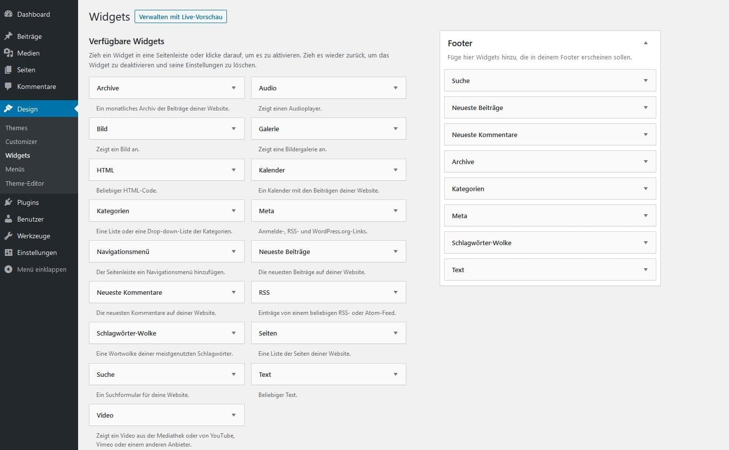 WordPress-Tutorial: Widgets zur Sidebar hinzufügen