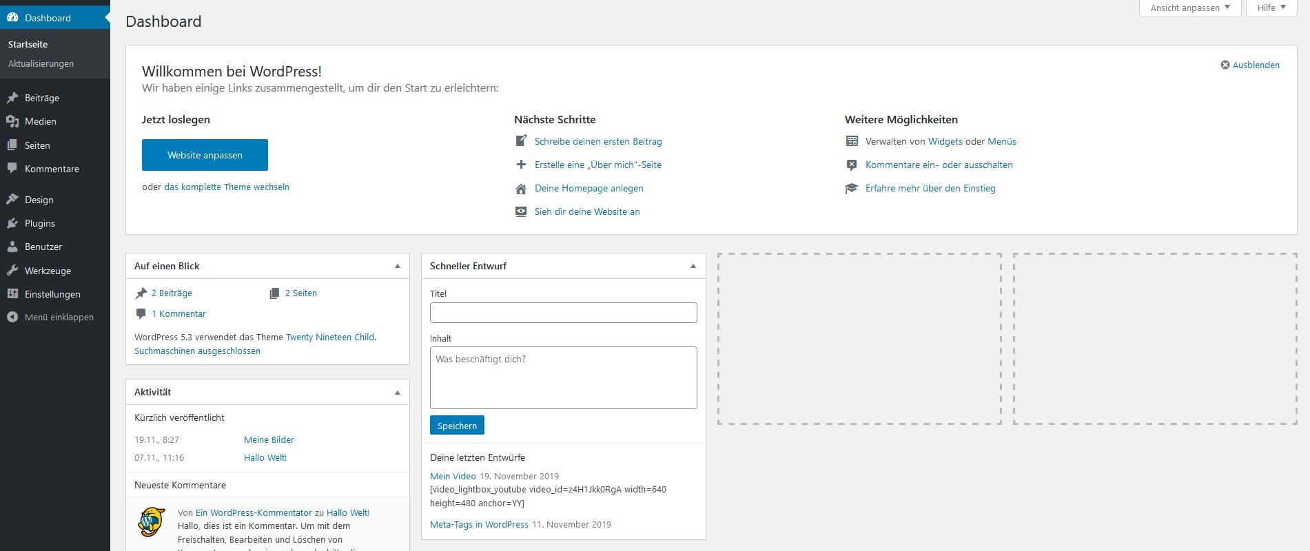 WordPress Dashboard