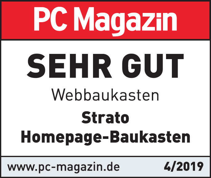 STRATO Homepage-Baukasten Pro SEO: Testnote „sehr gut“ im PC Magazin
