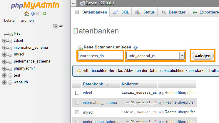 Screenshot phpmyadmin