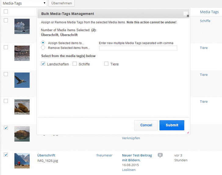 Bilder verschlagworten mit Media Tags