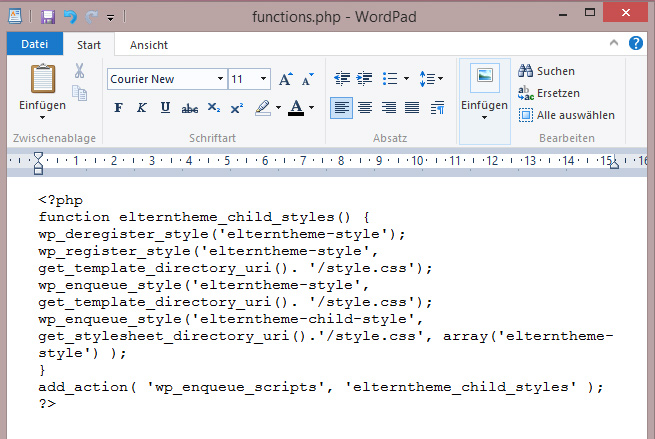 Die richtige Integration der CSS-Styles aus dem Eltern-Theme ist der einige etwas kompliziertere Teil beim Anlegen eines Child-Themes.