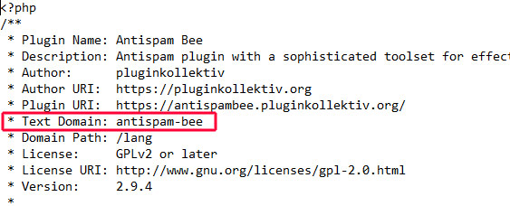 Screenshot zeigt, wie der entsprechende Vorgang bei dem Plugin Antispam-Bee aussieht.