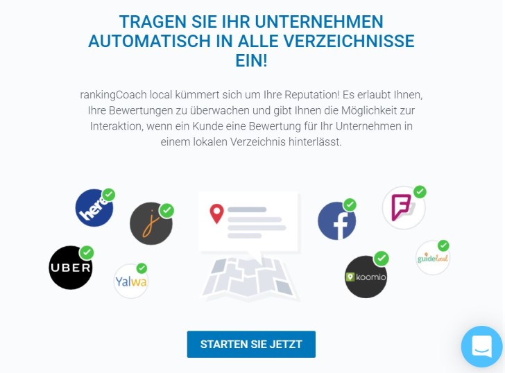 Screenshot zeigt einen Text über lokale Verzeichnisse und einige zur Auswahl, zum Beispiel Uber oder Facebook