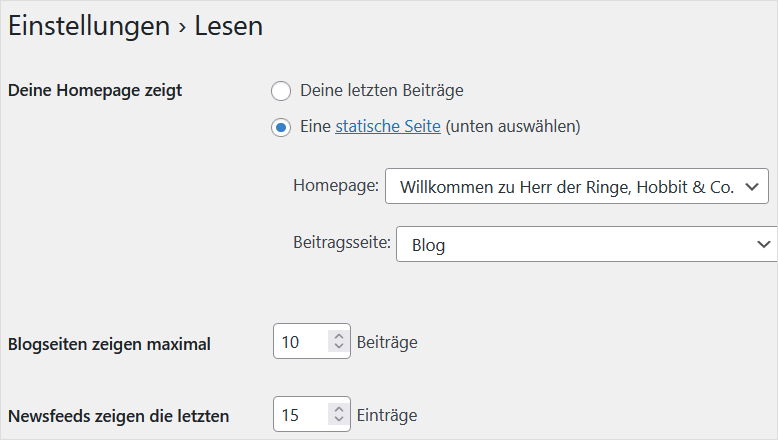 Statische Seite als Startseite in WordPress festlegen