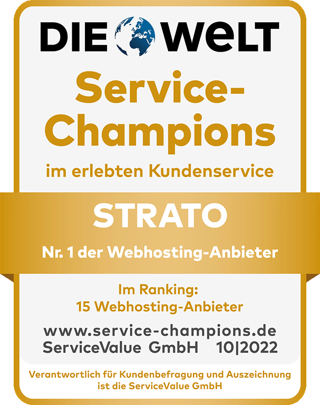 Siegel: STRATO Service Champion 2022