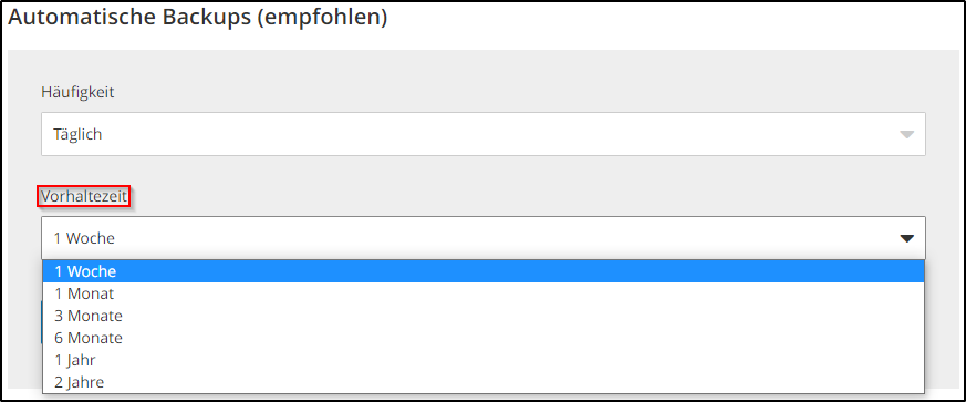 HiDrive Auto-Backup_Vorhaltezeit