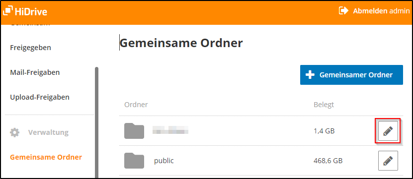 Ordner bearbeiten
