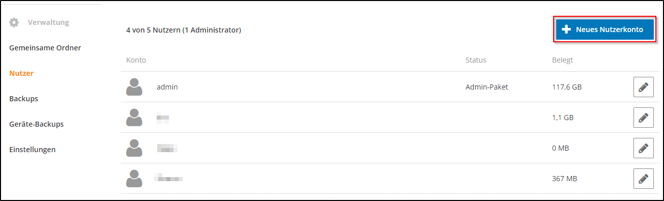Neues Nutzerkonto Neues Nutzerkonto