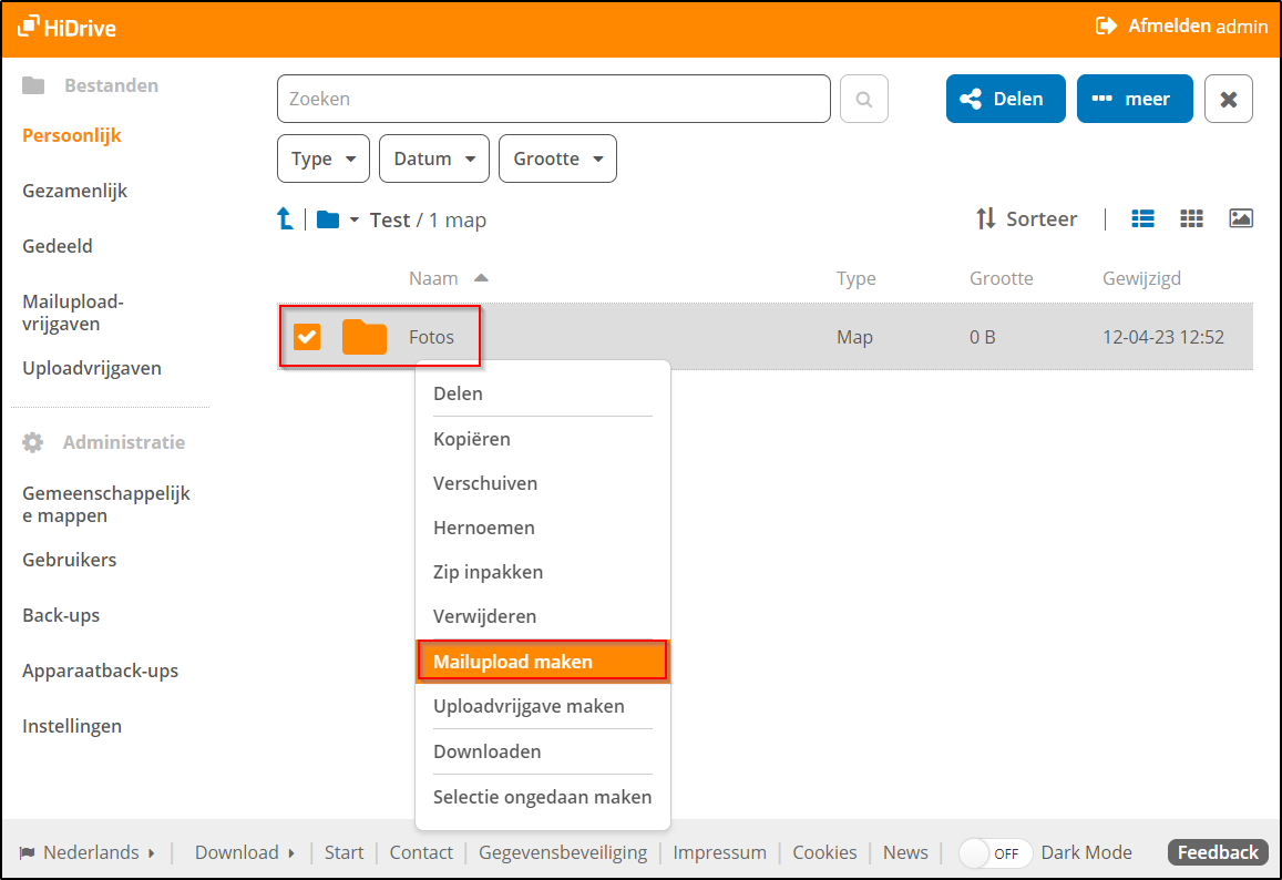 Mailupload maken Mailupload maken