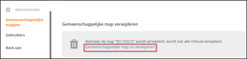 Gemeenschappelijke map verwijderen Gemeenschappelijke map verwijderen