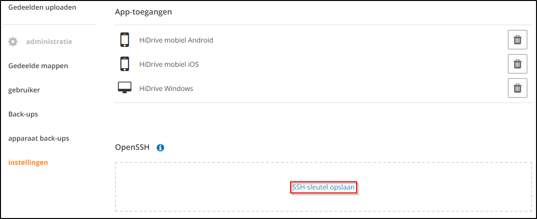 SSH-sleutel opslaan SSH-sleutel opslaan