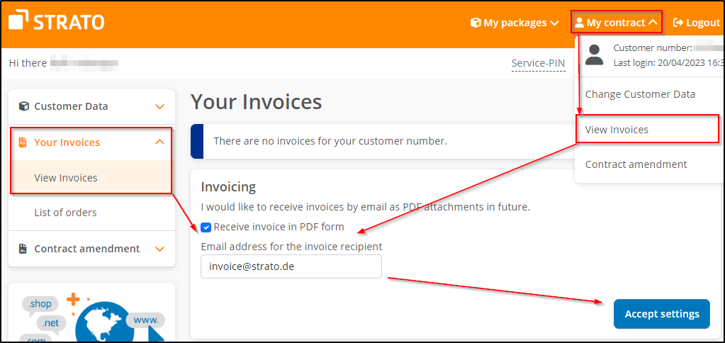 Invoices dispatch Invoices dispatch