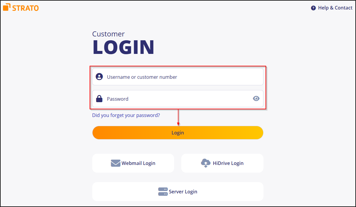 Customer-Login-Mask Customer-Login-Mask