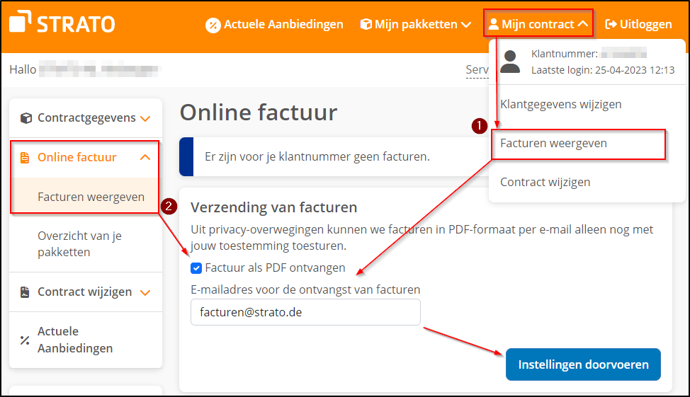 Verzending facturen Verzending facturen
