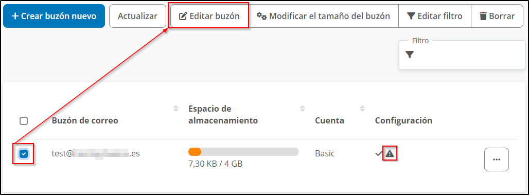 Editar buzon Editar buzon
