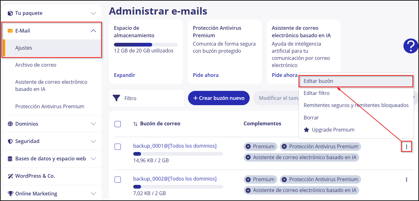 correo flexible 01 Editar buzon