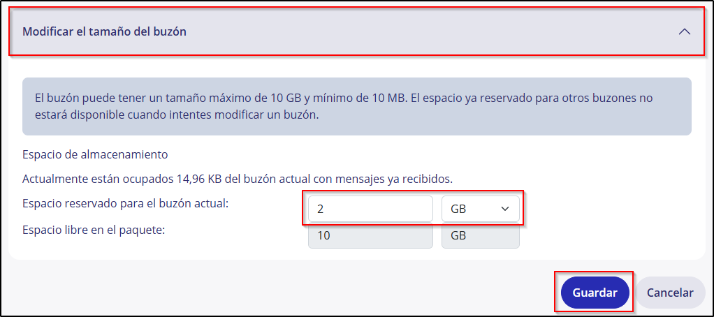 correo flexible 02 Cambiar espacio reservado