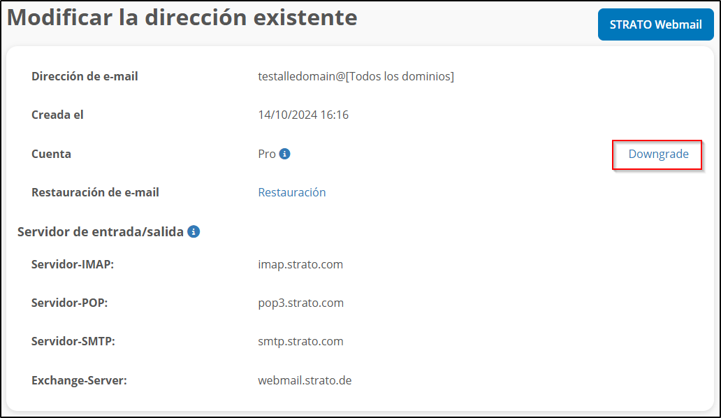 Buzón Downgrade Premium Buzón Downgrade Premium