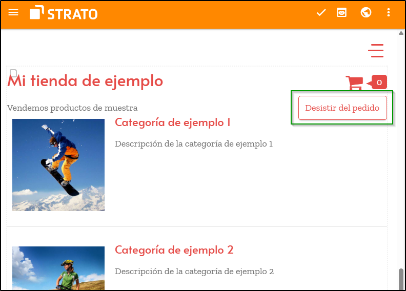 Desistir del pedido Desistir del pedido