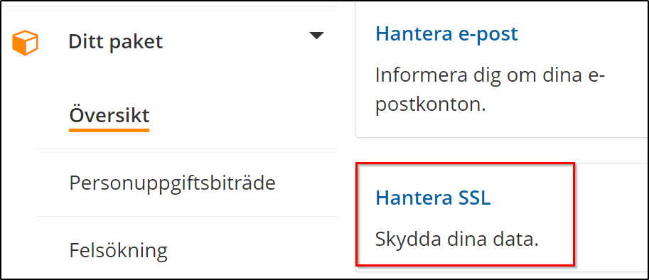Hantera SSL Hantera SSL