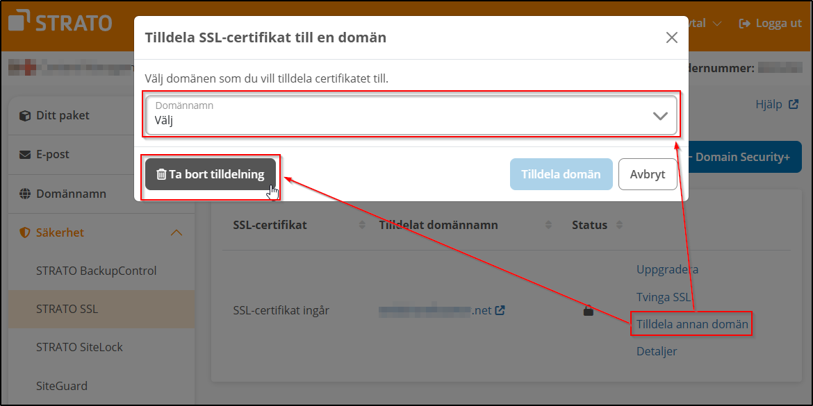 SSL Tilldela annan domän SSL Tilldela annan domän