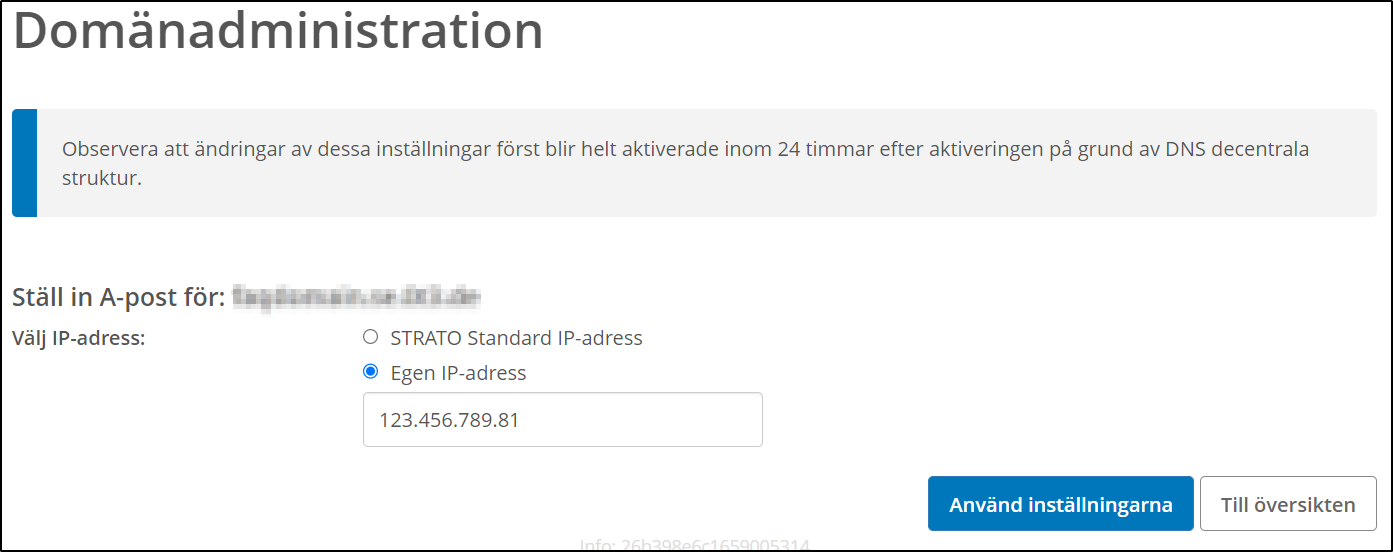 DNS-poster hos STRATO