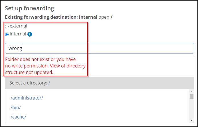Forwarding wrong path Forwarding wrong path