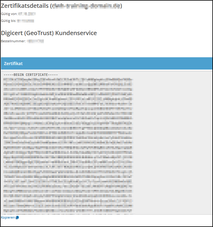 Zertifikat abrufen Zertifikat abrufen