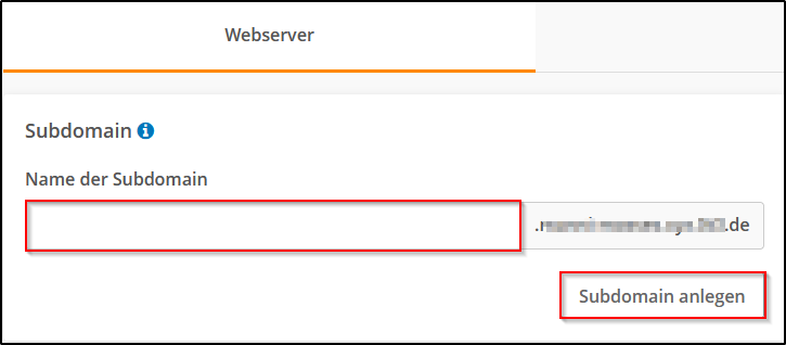 Subdomain anlegen