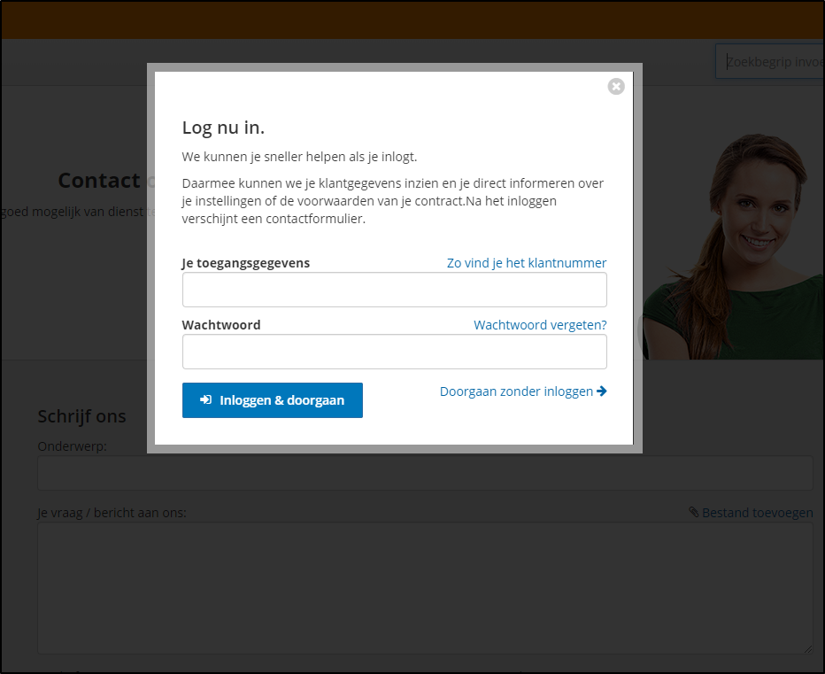 contactformulier inloggen contactformulier inloggen