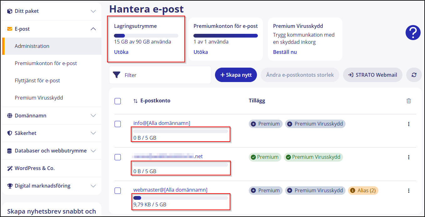 flexibla e-postutrymmet 07 alla e-postkonton