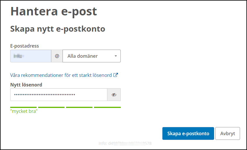 Skapa e-postkonto Skapa e-postkonto