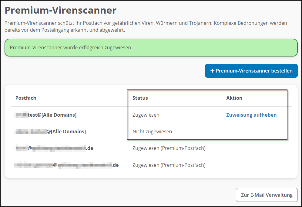 Zuweisung aufheben Zuweisung aufheben