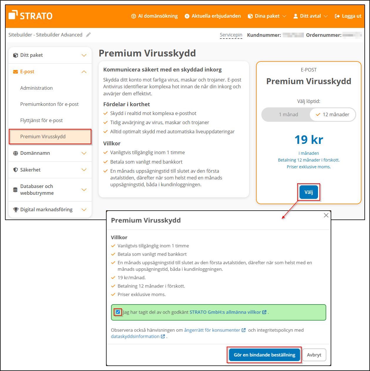 Premium-Virusskydd ordning Premium-Virusskydd ordning