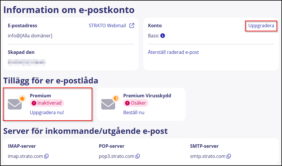 Premium e-postkonto uppgradera Premium e-postkonto uppgradera