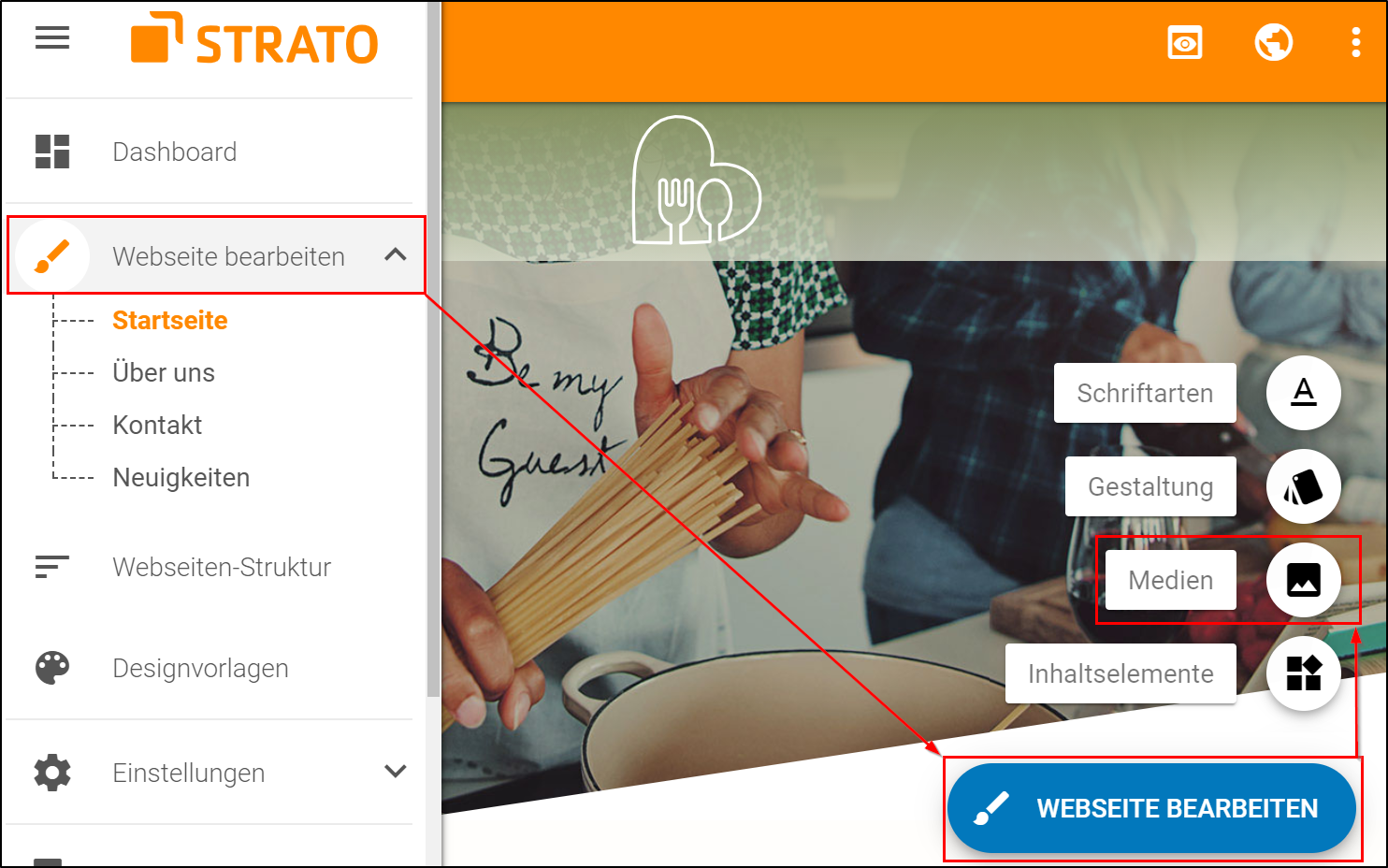 Bilder und Videos im Homepage-Baukasten | STRATO