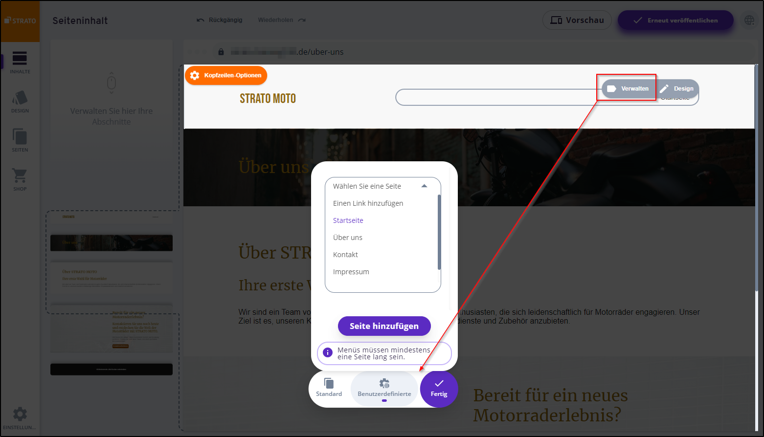 Seiten - Navigation Seiten - Navigation