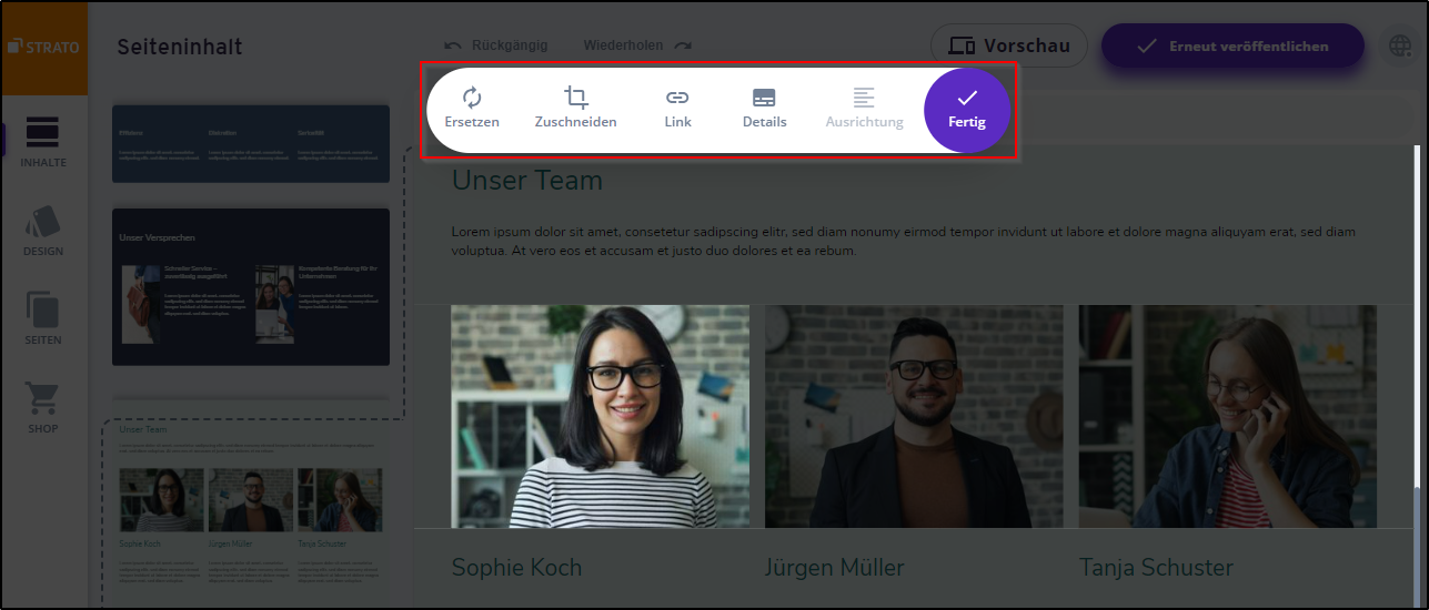 Inhalte - Bild bearbeiten Inhalte - Bild bearbeiten