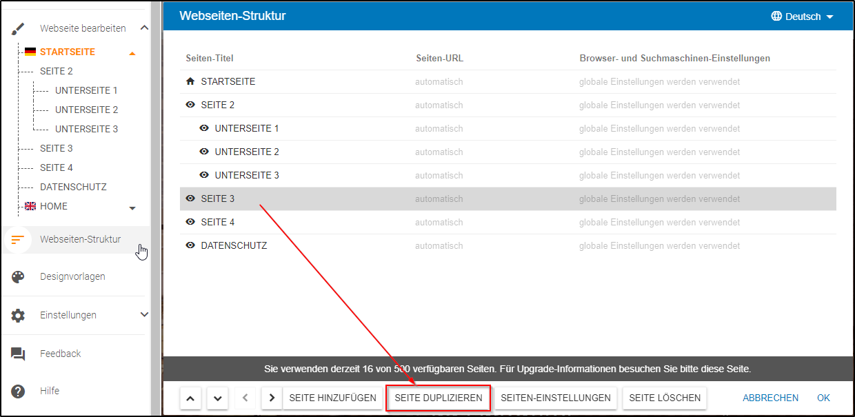 Webseite duplizieren Webseite duplizieren