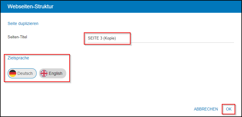 Kopie einstellen Kopie einstellen