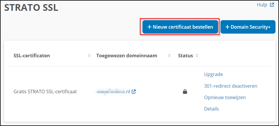 Nieuw SSL-certificaat bestellen Nieuw SSL-certificaat bestellen