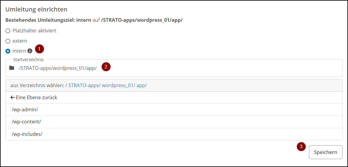WP-Umleitung einrichten WP-Umleitung einrichten