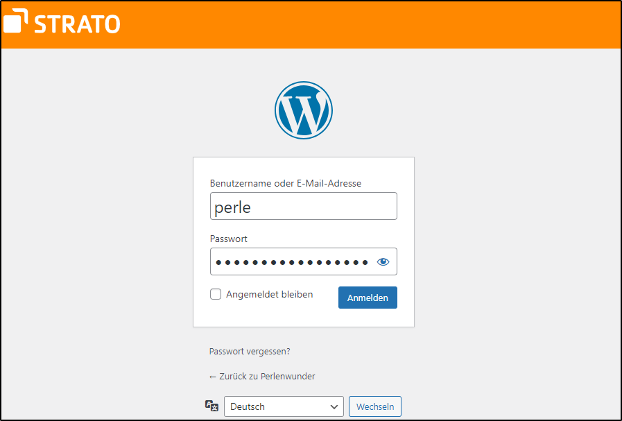 WordPress-Anmeldung WordPress-Anmeldung