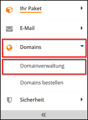 Domainverwaltung Domainverwaltung