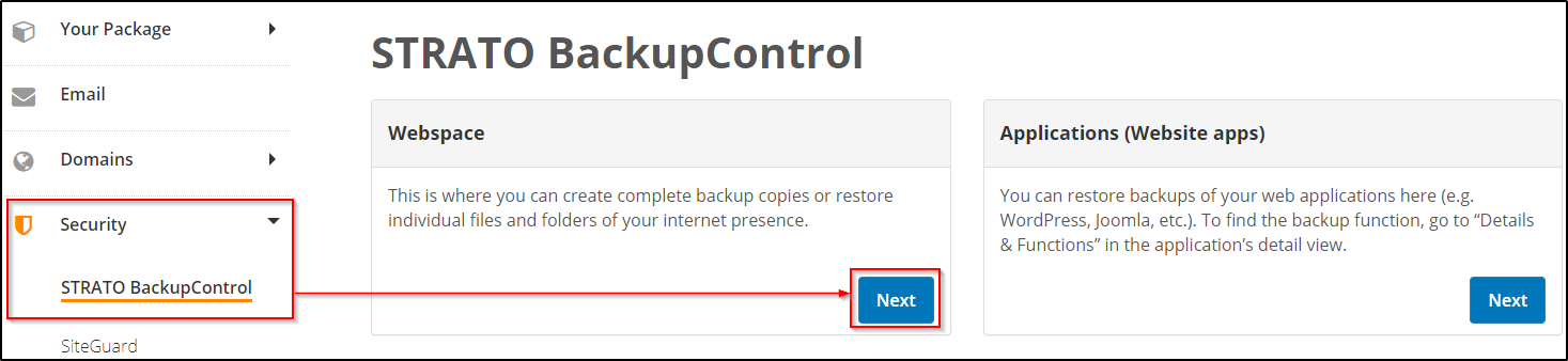 Backup Webspace Backup Webspace
