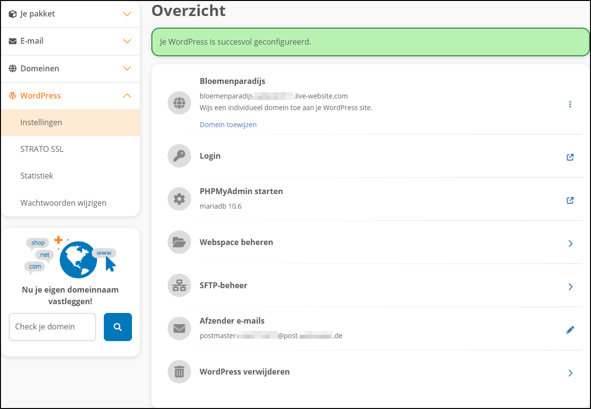 WordPress Installatievoltooid WordPress Installatievoltooid