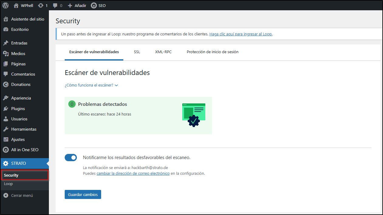 WordPress Escaner de Vulnerabilidades WordPress Escaner de Vulnerabilidades
